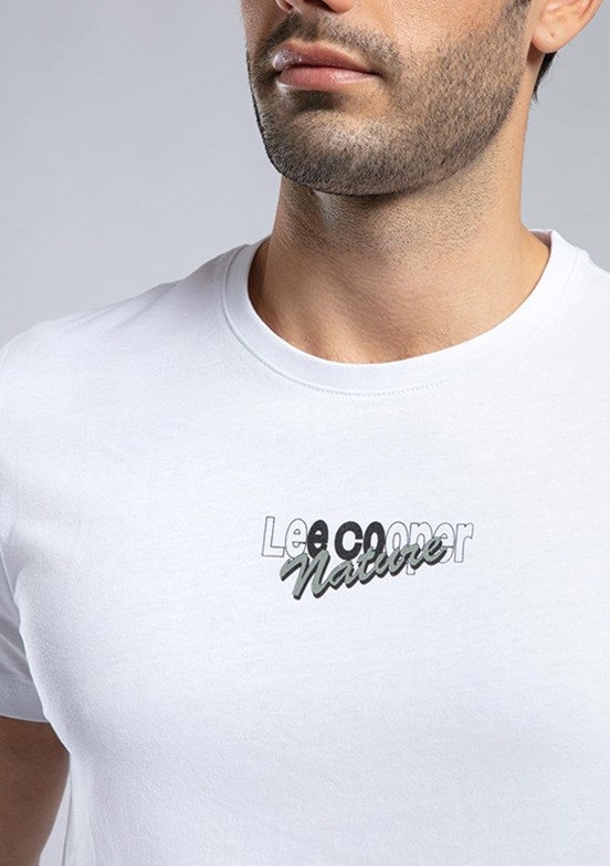 LEE COOPER Santino - 252 LCM 242057 Erkek Beyaz O Yaka T-Shirt