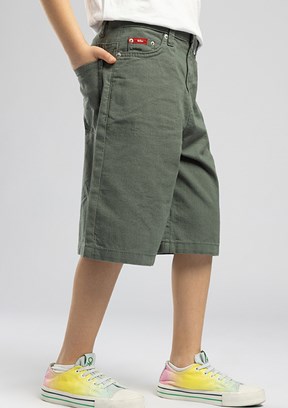 LEE COOPER Ally - 262 LCB 221001 Erkek Çocuk Yeşil Dokuma Şort