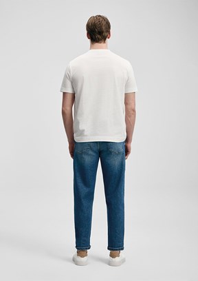 LUFİAN Fınx - 111020313 Erkek Beyaz Baskılı T-Shirt