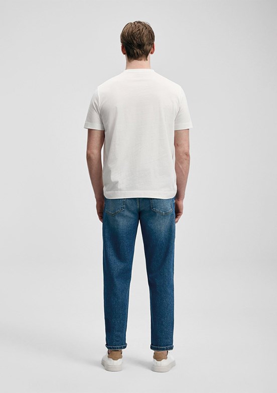 LUFİAN Fınx - 111020313 Erkek Beyaz Baskılı T-Shirt