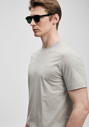LUFİAN Bran - 111020321 Erkek Bej Baskılı T-Shirt