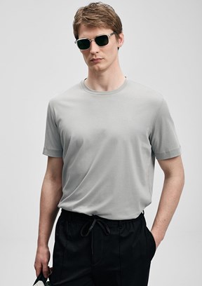 LUFİAN Bran - 111020321 Erkek Gri Baskılı T-Shirt