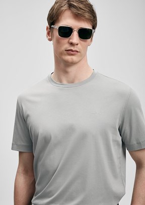 LUFİAN Bran - 111020321 Erkek Gri Baskılı T-Shirt