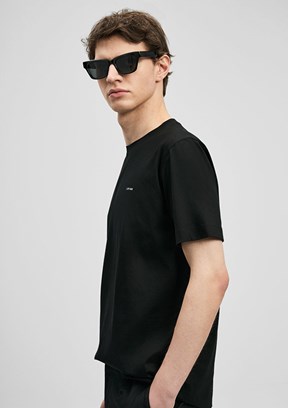 LUFİAN Bran - 111020321 Erkek Siyah Baskılı T-Shirt
