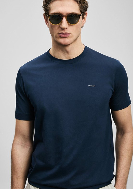 LUFİAN Bran - 111020321 Erkek Lacivert Baskılı T-Shirt