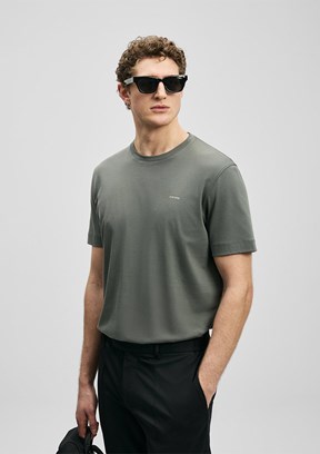 LUFİAN Bran - 111020321 Erkek Yeşil Baskılı T-Shirt