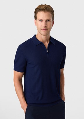 BACKANDBOND - B35S40007 Erkek Lacivert Triko T-Shirt