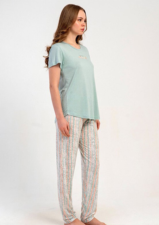 KEZOKİNO - 5121771437 Kadın Yeşil Pijama Takımı