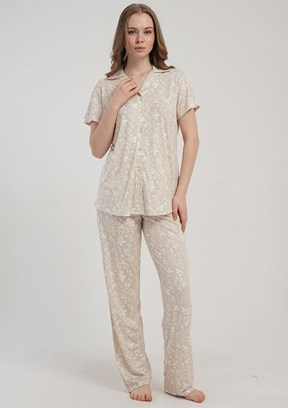 KEZOKİNO - Kadın Bej Pijama Takımı