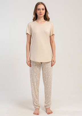 KEZOKİNO - 5121812734 Kadın Bej Pijama Takımı