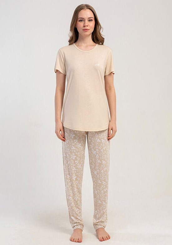 KEZOKİNO - 5121812734 Kadın Bej Pijama Takımı