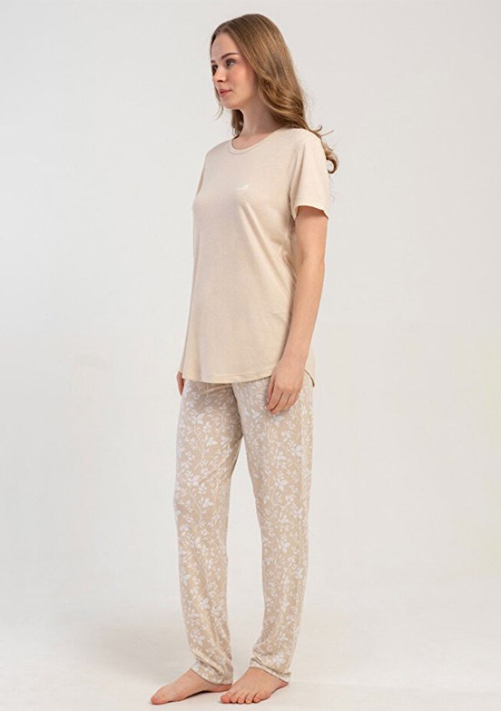 KEZOKİNO - 5121812734 Kadın Bej Pijama Takımı