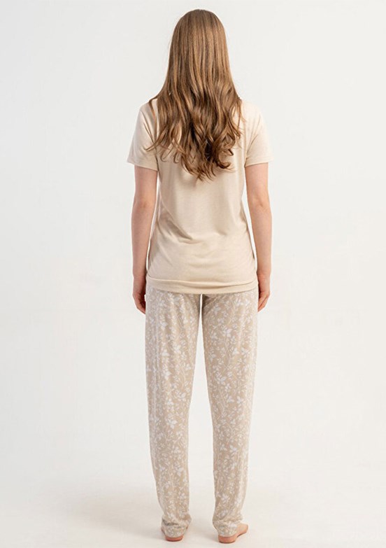 KEZOKİNO - 5121812734 Kadın Bej Pijama Takımı