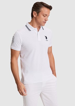 US POLO ASSN - Erkek Beyaz Basic T-Shirt