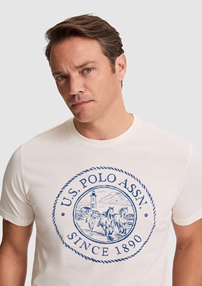 US POLO ASSN - Erkek Beyaz Regular T-Shirt