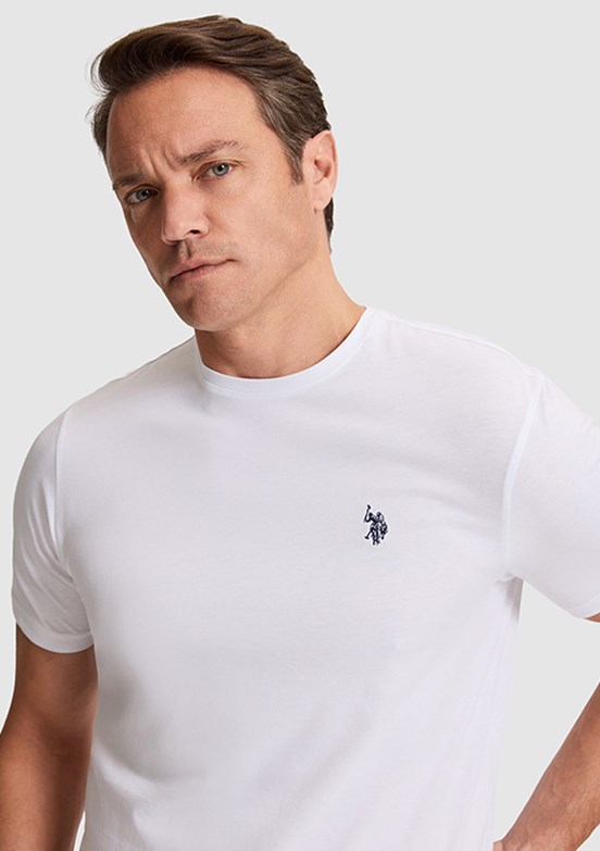 US POLO ASSN - Erkek Beyaz Basic T-Shirt