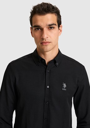 US POLO ASSN - Erkek Siyah Uzun Kol Gömlek