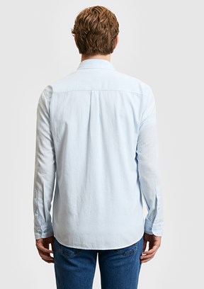 US POLO ASSN - Erkek Mavi Uzun Kol Gömlek