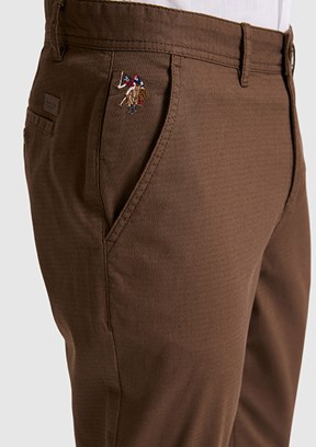 US POLO ASSN - Erkek Kahverengi Chino Pantolon