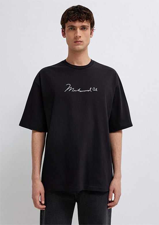 MAVİ - M0613191-900 Erkek Siyah Baskılı T-Shirt