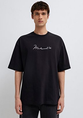 MAVİ - M0613191-900 Erkek Siyah Baskılı T-Shirt