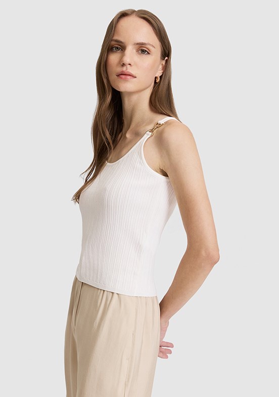 PİERRE CARDİN Kadın Beyaz Ultra Slim Atlet