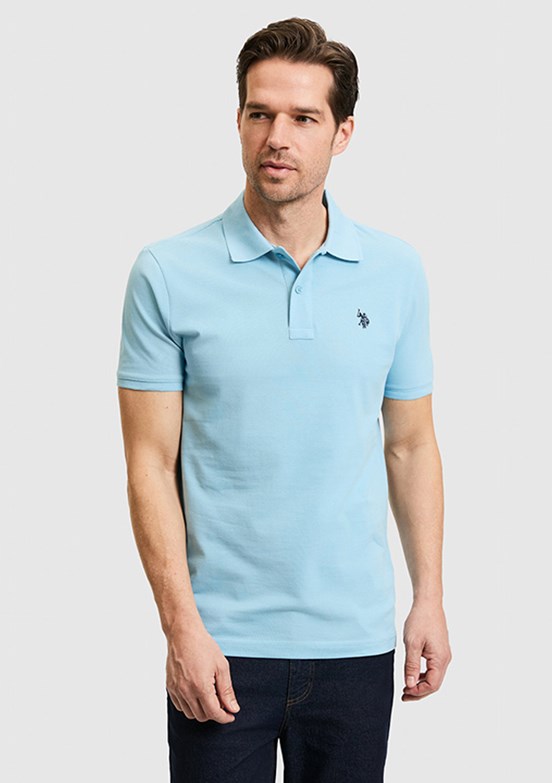 US POLO ASSN - Erkek Mavi Basic T-Shirt