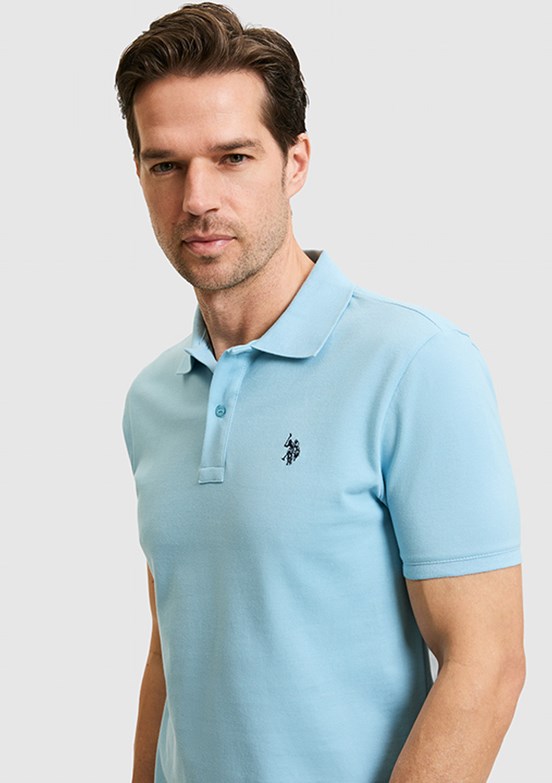 US POLO ASSN - Erkek Mavi Basic T-Shirt