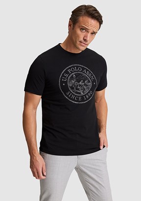 US POLO ASSN - Erkek Siyah Regular T-Shirt