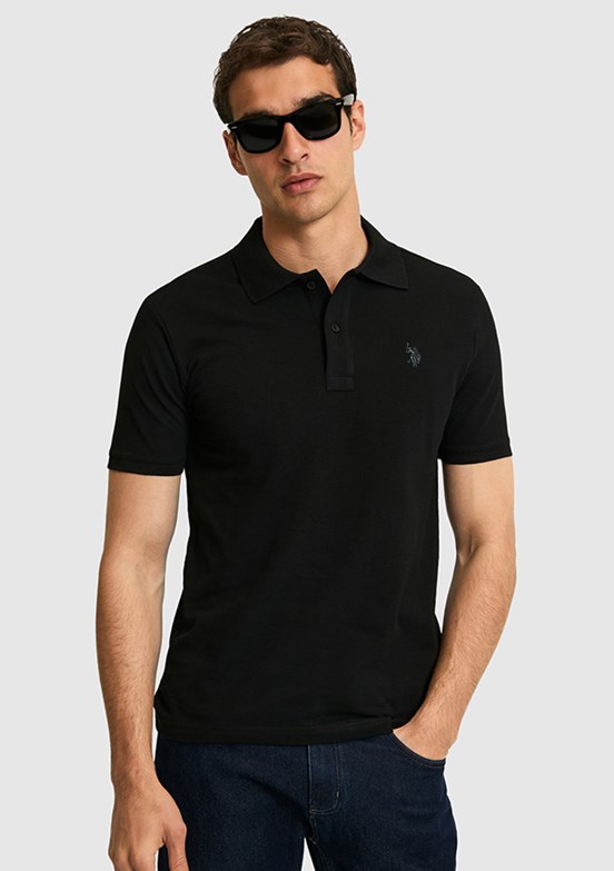 US POLO ASSN - Erkek Siyah Basic T-Shirt