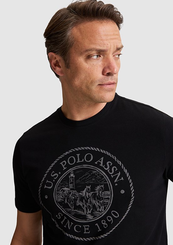 US POLO ASSN - Erkek Siyah Regular T-Shirt