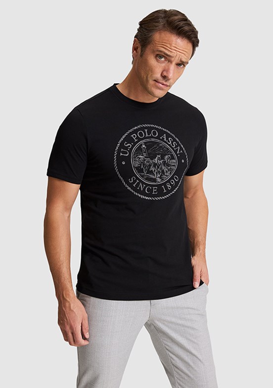 US POLO ASSN - Erkek Siyah Regular T-Shirt