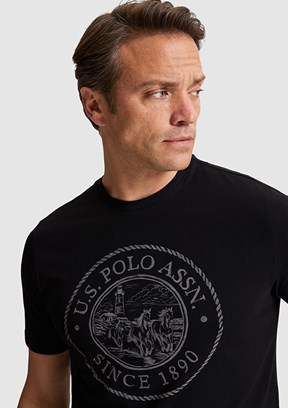 US POLO ASSN - Erkek Siyah Regular T-Shirt