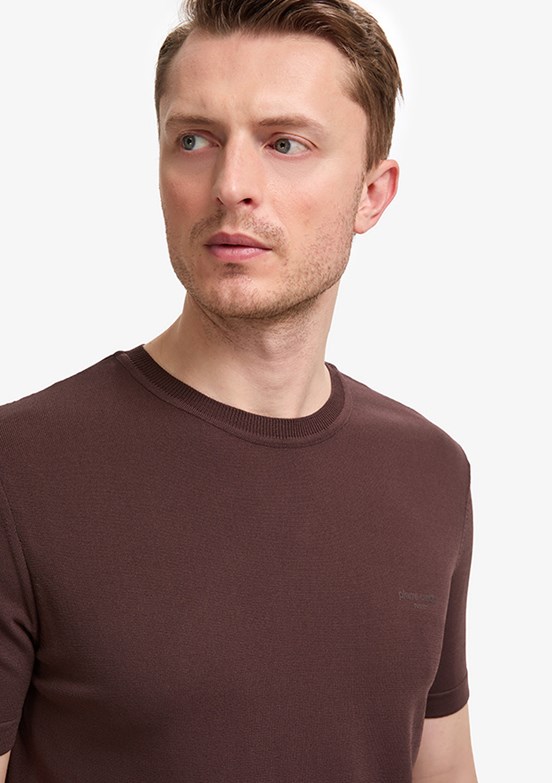 PİERRE CARDİN - Erkek Kahverengi Slim Kazak