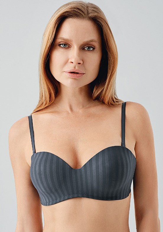 NEW BRA - 3370460000 Kadın Antrasit Desteksiz B Cup Sütyen