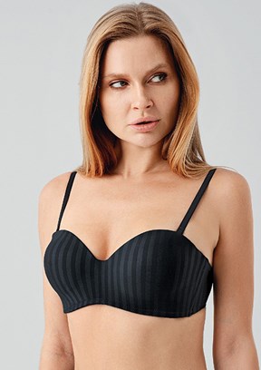 NEW BRA - 3370460000 Kadın Siyah Desteksiz B Cup Sütyen