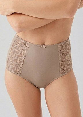 NEW BRA - 3693050000 Kadın Kahverengi Lazer Kesim Toparlayıcı Yüksek Bel Külot