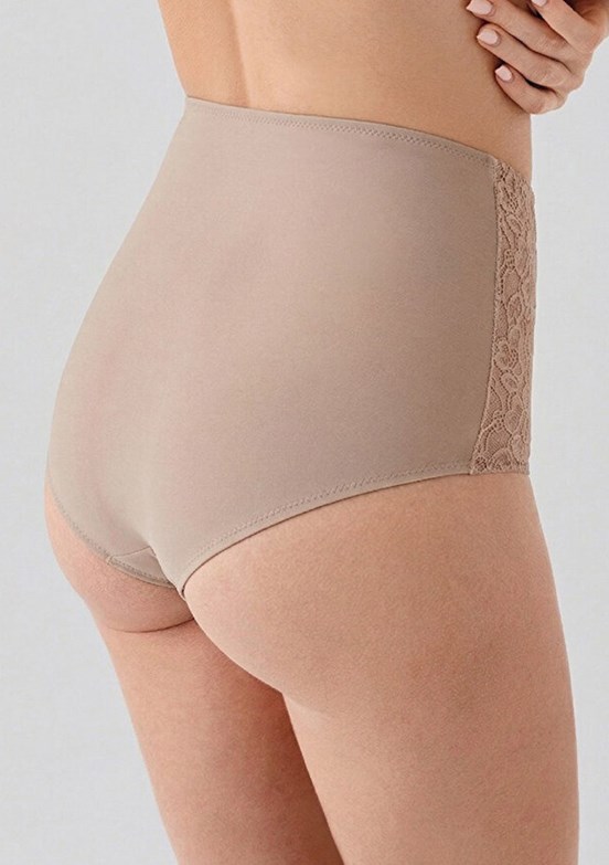 NEW BRA - 3693050000 Kadın Kahverengi Lazer Kesim Toparlayıcı Yüksek Bel Külot