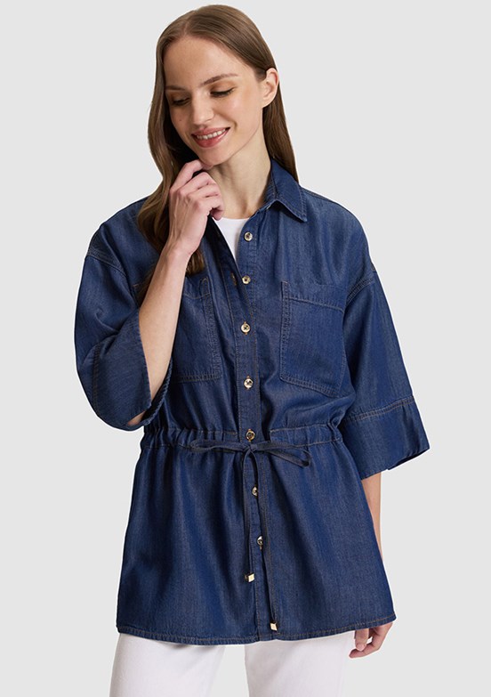 PİERRE CARDİN Kadın Denim Gömlek