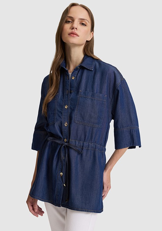 PİERRE CARDİN Kadın Denim Gömlek