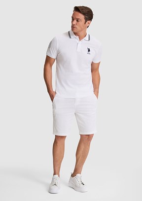 US POLO ASSN - Erkek Beyaz Kapri Şort