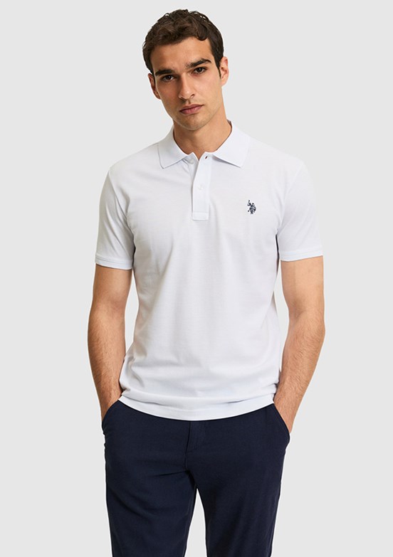 US POLO ASSN - Erkek Beyaz Slim T-Shirt