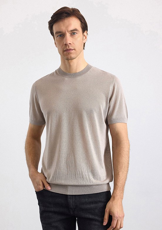 SÜVARİ - STR2013700004 Erkek Turuncu Triko T-Shirt