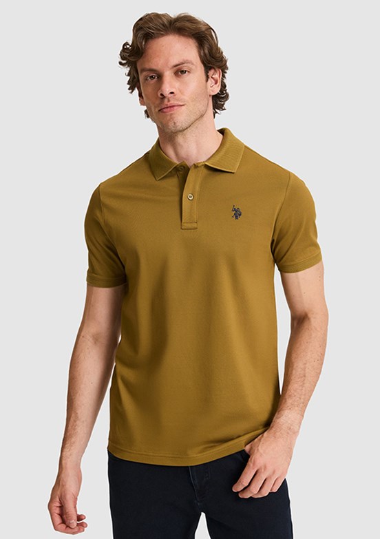 US POLO ASSN - Erkek Yağ Yeşili Polo Yaka T-Shirt