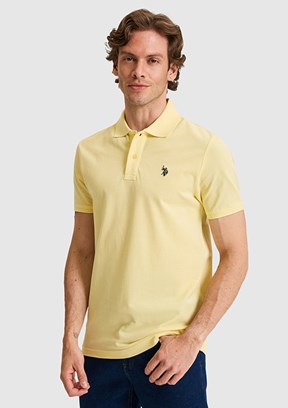 US POLO ASSN - Erkek Sarı Polo Yaka T-Shirt