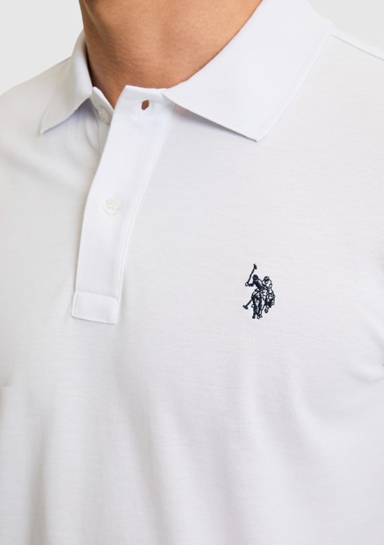 US POLO ASSN - Erkek Beyaz Polo Yaka T-Shirt