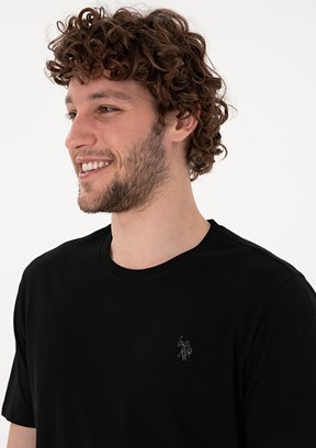 US POLO ASSN - Erkek Siyah Basic T-Shirt