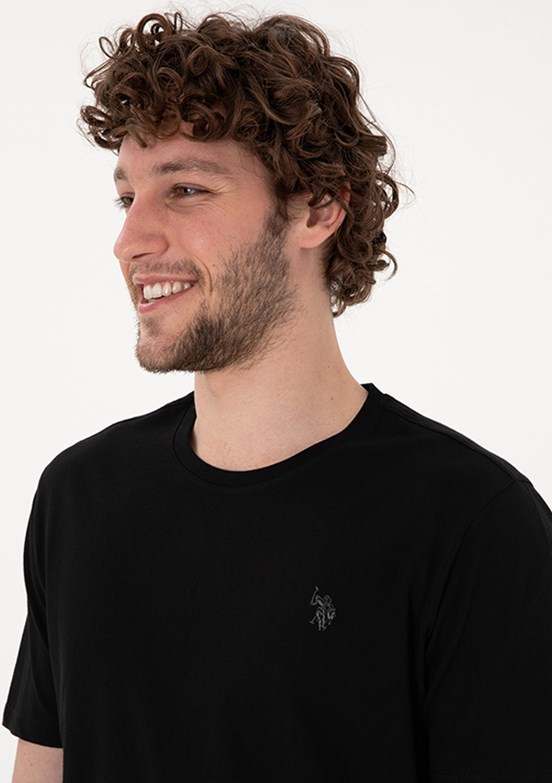US POLO ASSN - Erkek Siyah Basic T-Shirt
