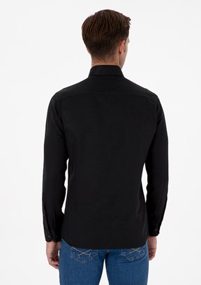 US POLO ASSN - Erkek Siyah Uzun Kol Gömlek