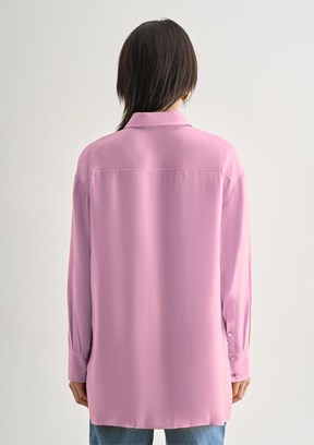 MİZALLE - M2MZ1030210219 Kadın Pembe Yan Düğme Detaylı Premium Modal Tunik